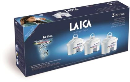 Replacement Water Filter Cartridge, LAICA Bi-Flux MINERAL BALANCE, Pack of 3, code V905