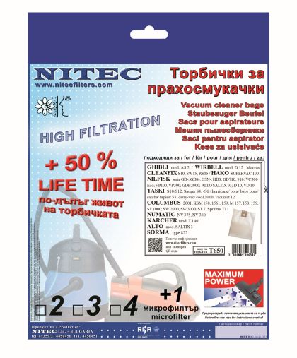 Vacuum Cleaner Bags, code T650