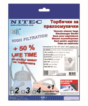 Торбички за прахосмукачки НИТЕК, код Т600
